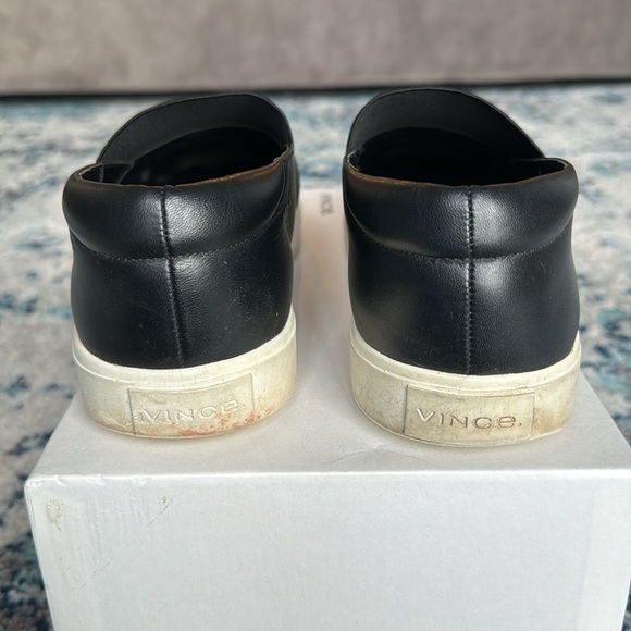 Vince Black Leather Slip On Shoes - Picture 3 of 6